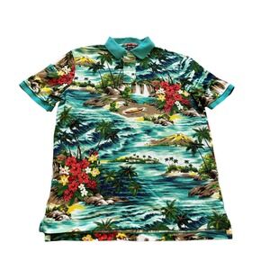 Polo by Ralph Lauren Teal Tropical Floral Polo Shirt
